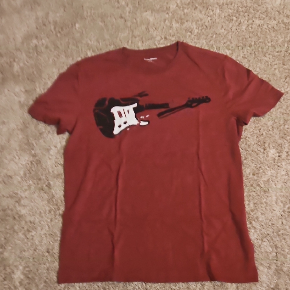 Banana republic men's large Red T-Shirt with Guitar Graphic
